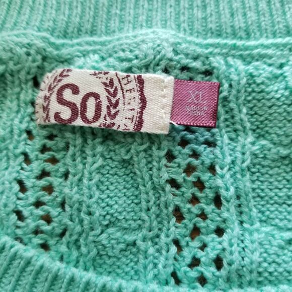 Kohls light blue rope pattern Knit 3/4 Sleeve - Size XL - Picture 4 of 4